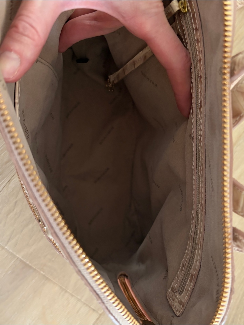 Brahmin Melbourne Mini Backpack Blush Pink Croc Embossed Leather Gold NWOT - Picture 8 of 14